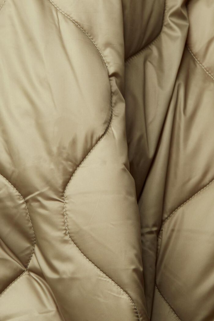 Abrigo acolchado con forro en contraste, PALE KHAKI, detail image number 5