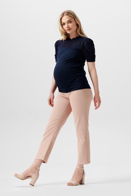 Pantalones - de pierna recta con cintura sobrepuesta, BLUSH, overview