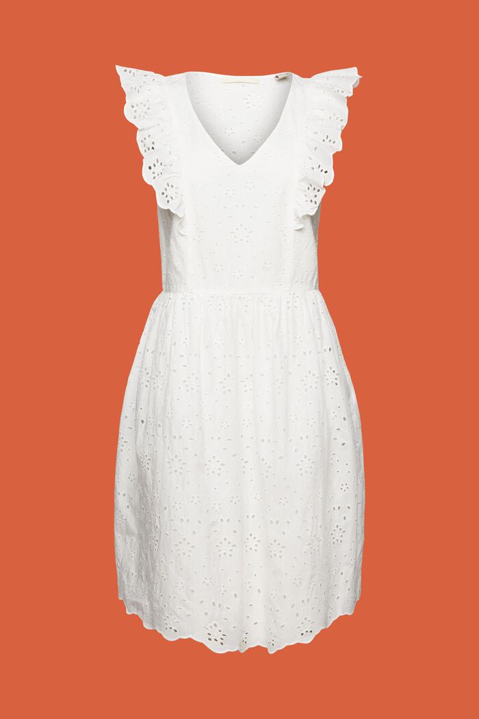 Vestido en encaje de algodón, OFF WHITE, detail image number 5