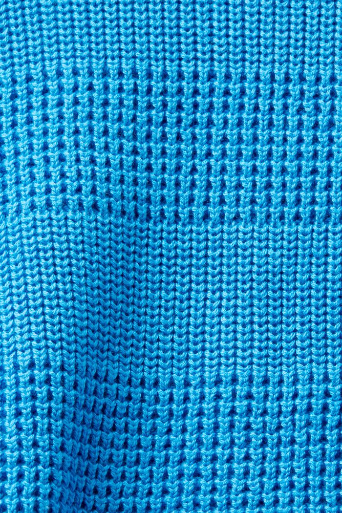 Jersey de cuello redondo con textura, BLUE, detail image number 5
