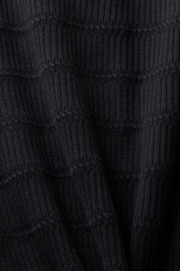 Top jersey con cuello pico, BLACK, detail image number 4