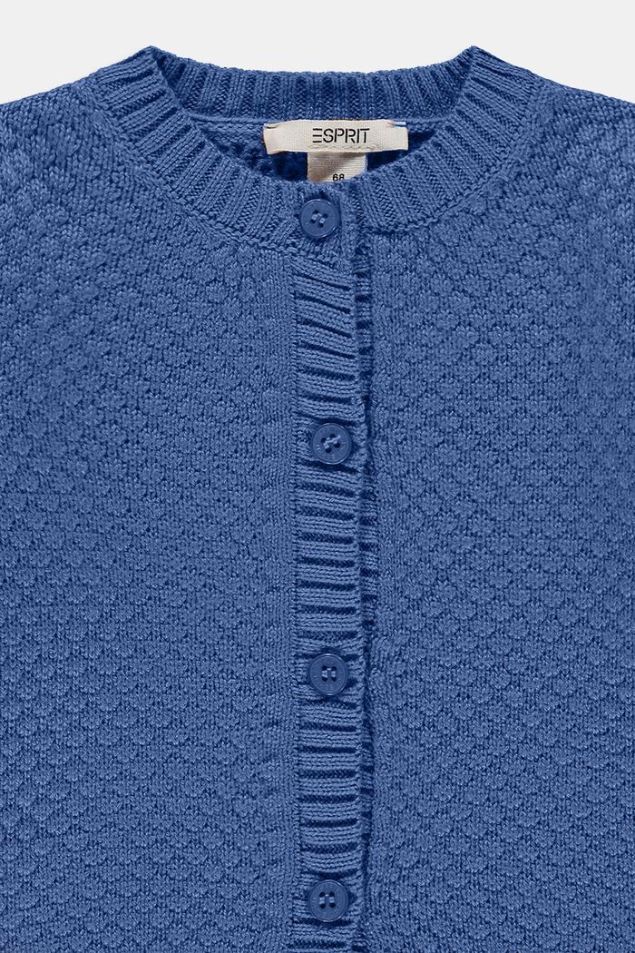 Cárdigan texturizado en 100 % algodón ecológico, INK, detail image number 2