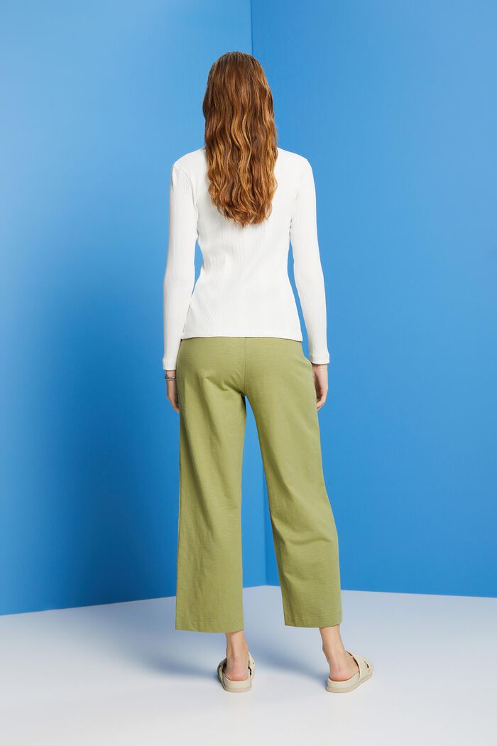 Pantalón cullotte de tejido jersey, 100% algodón, PISTACHIO GREEN, detail image number 3