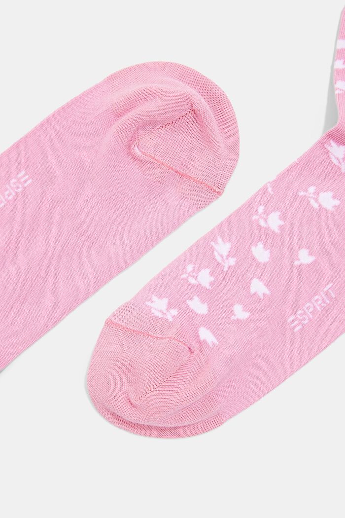 Pack de dos pares de calcetines cortos con diseño de flores, ORCHID, detail image number 1