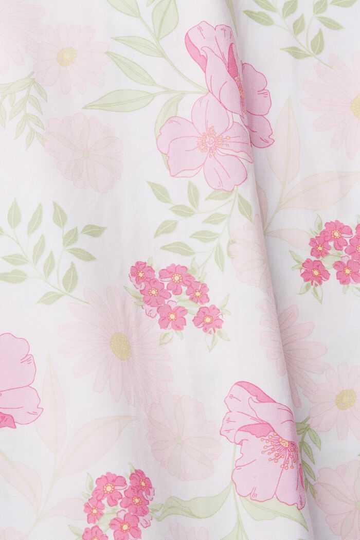 Pijama con estampado floral, LENZING™ ECOVERO™, WHITE, detail image number 4