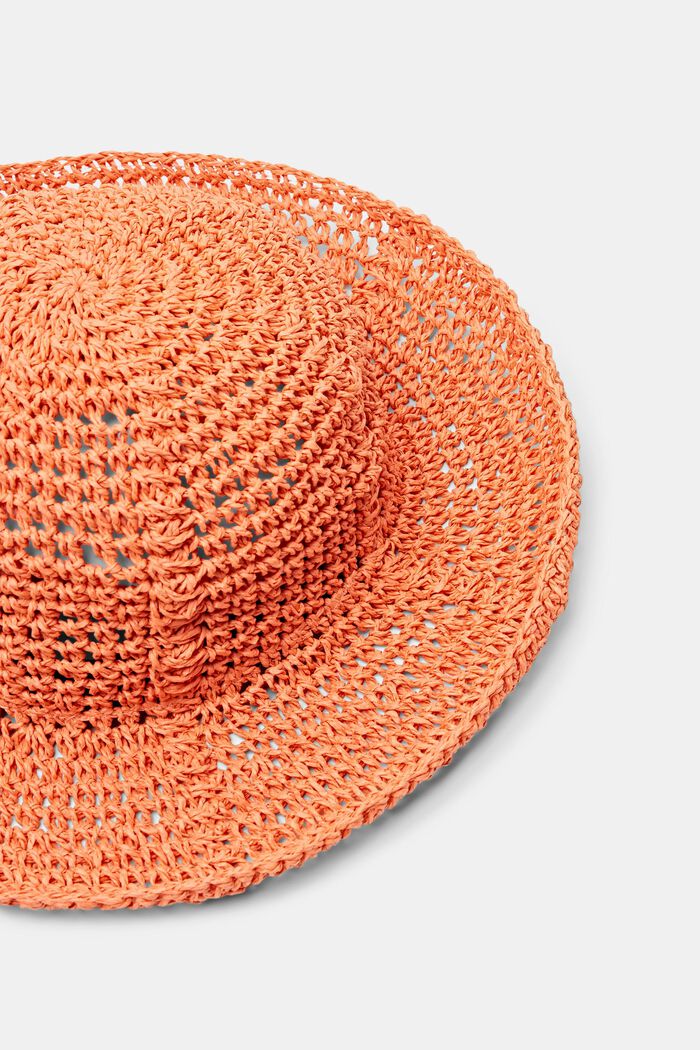 Sombrero de paja de ganchillo, ORANGE, detail image number 1