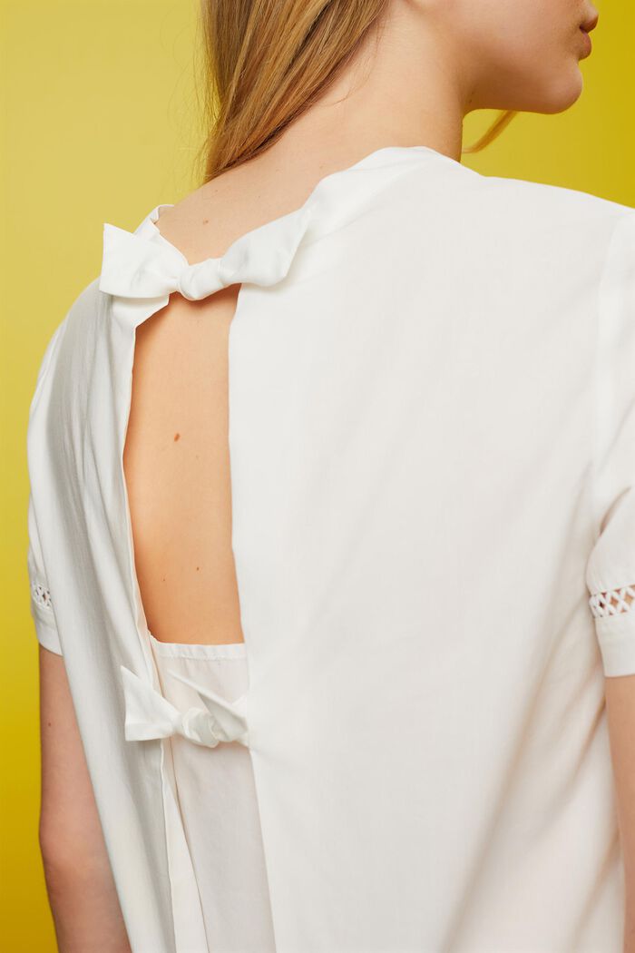 Blusa con diseño de espalda descubierta, TENCEL™, WHITE, detail image number 2