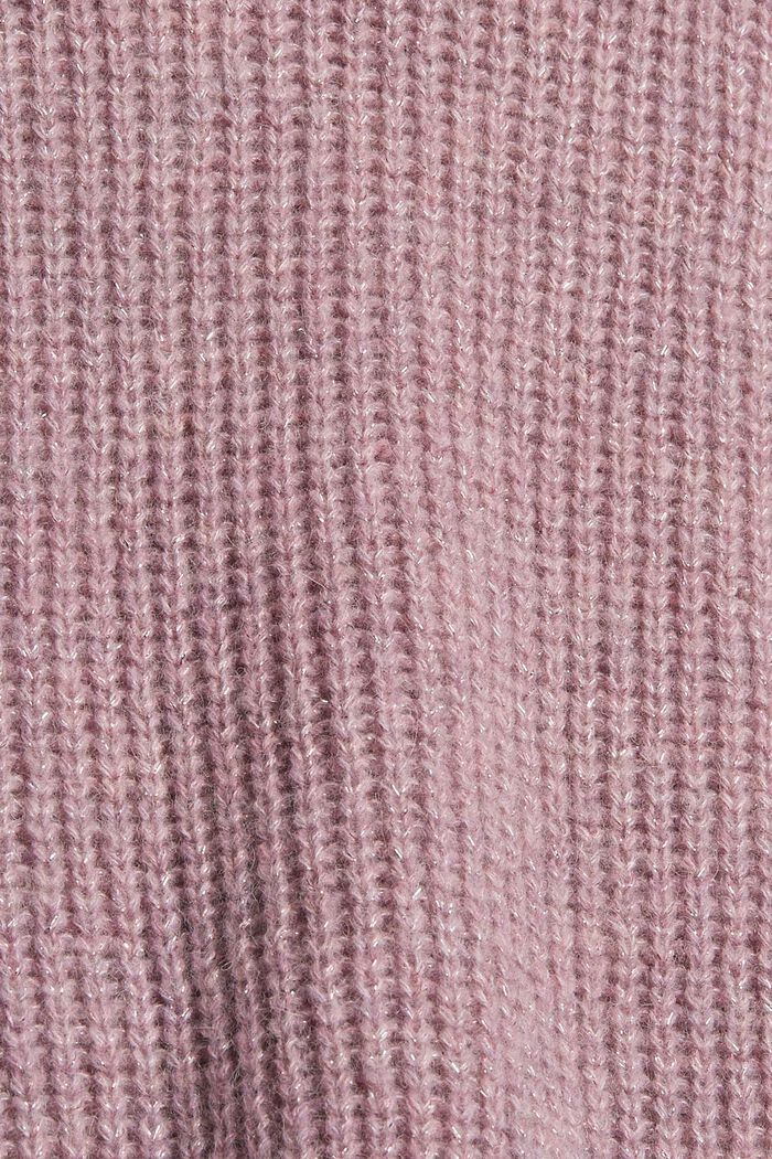 Con lana/alpaca: jersey con efecto brillante, MAUVE, detail image number 4