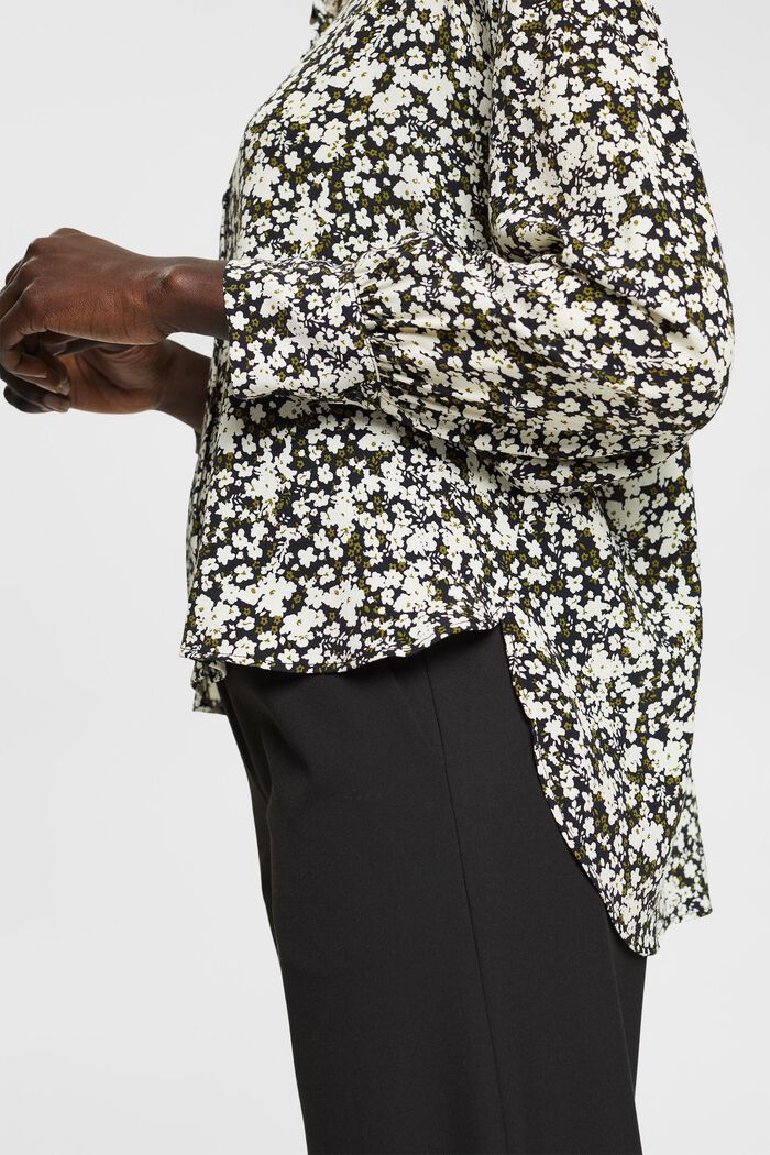 Blusa con estampado floral, BLACK, detail image number 3