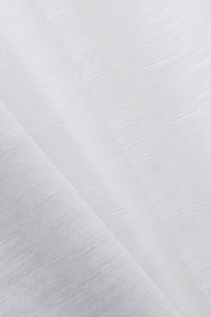 Camiseta básica con cuello redondo, 100 % algodón, WHITE, detail image number 5