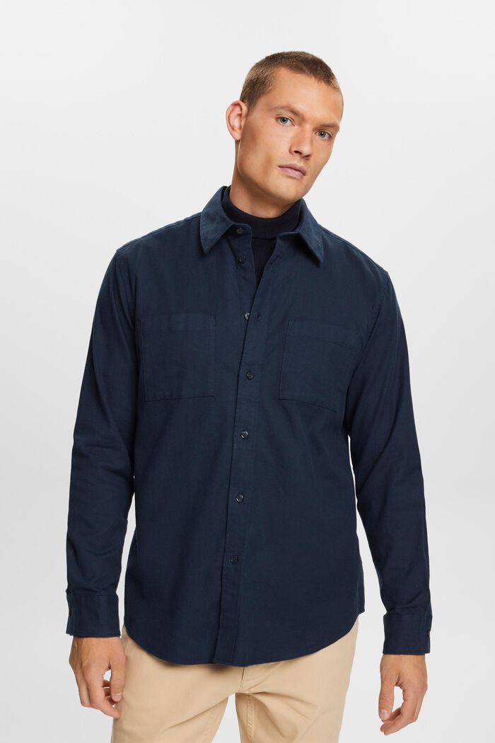 Camisa en franela de algodón, PETROL BLUE, detail image number 2