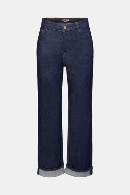 Jeans high-rise straight fit con ribetes