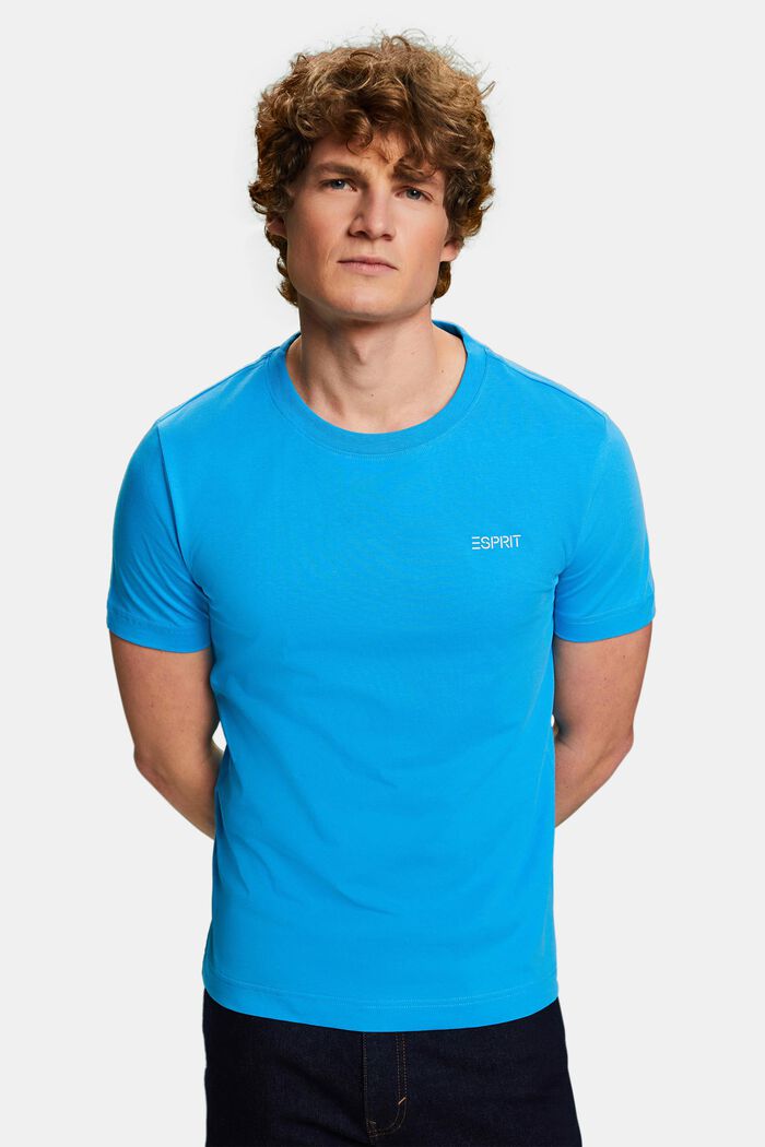 Camiseta en jersey de algodón con logotipo, BLUE, detail image number 4