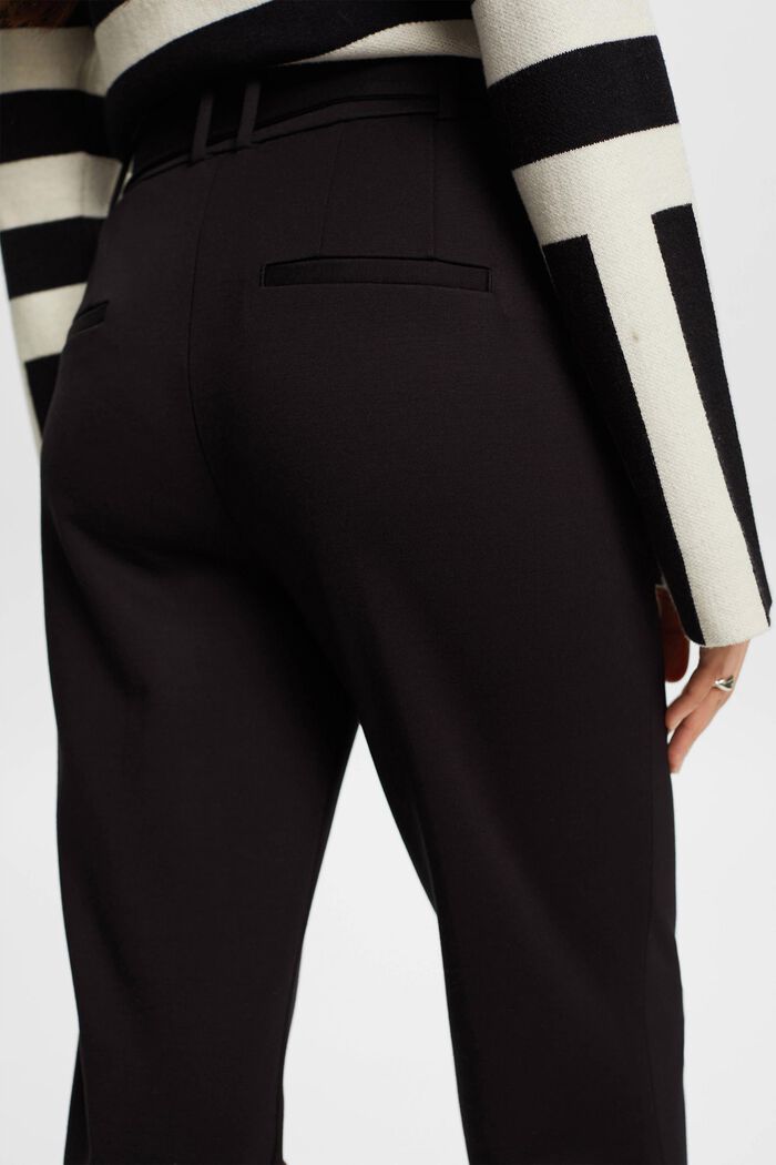 Pantalón de cintura alta con cinturón, BLACK, detail image number 4