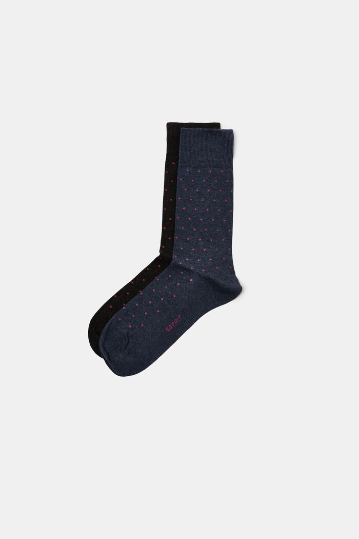 Pack de 2 pares de calcetines con estampado de puntos, de algodón ecológico