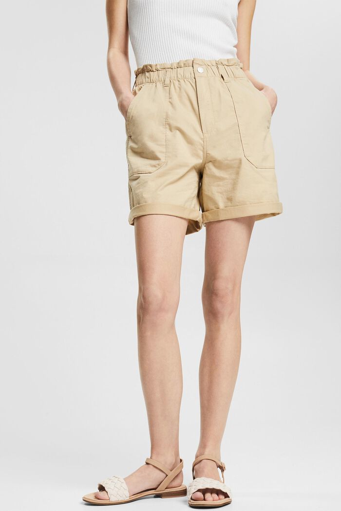 Pantalones cortos ligeros con cintura elástica, SAND, detail image number 1