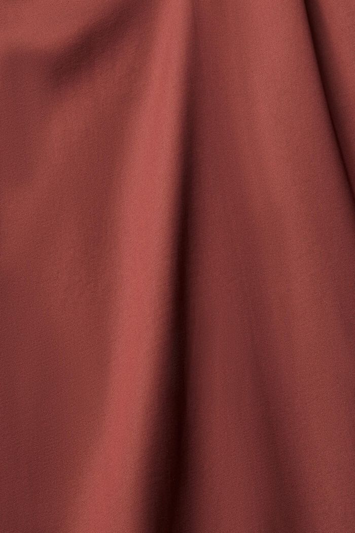Vestido con cuello fruncido de satén, LENZING™ ECOVERO™, BORDEAUX RED, detail image number 5