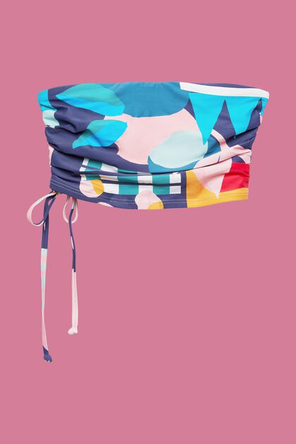 Top de bikini bandeau con estampado multicolor