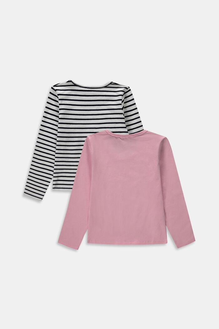 Pack de dos camisetas de manga larga en algodón elástico, PINK, detail image number 1