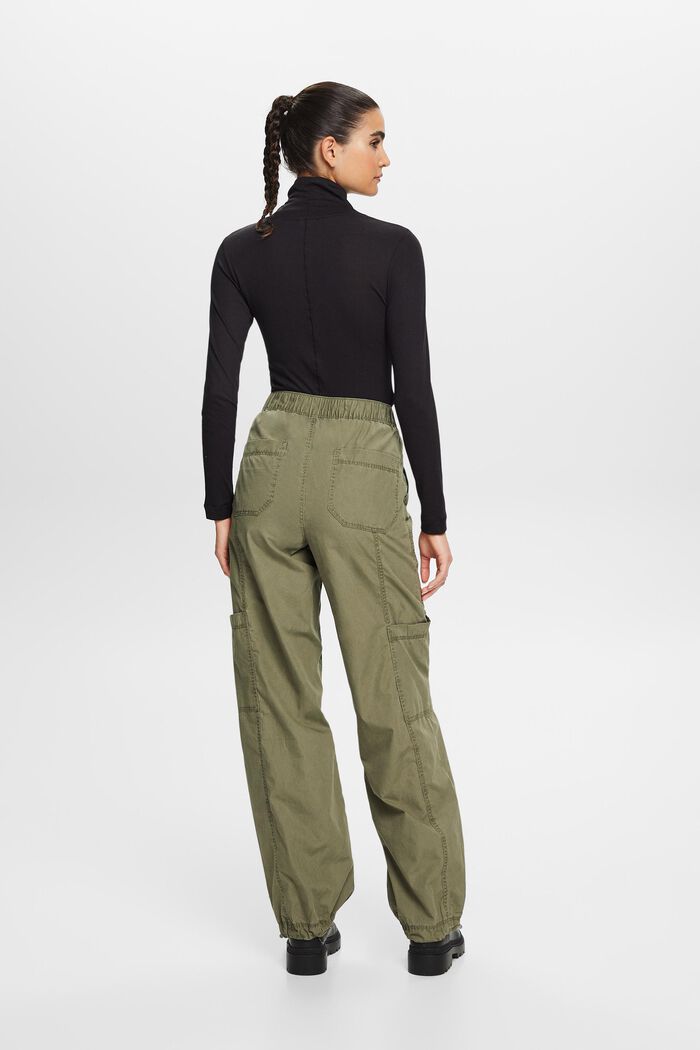Pantalones estilo cargo, 100 % algodón, KHAKI GREEN, detail image number 3