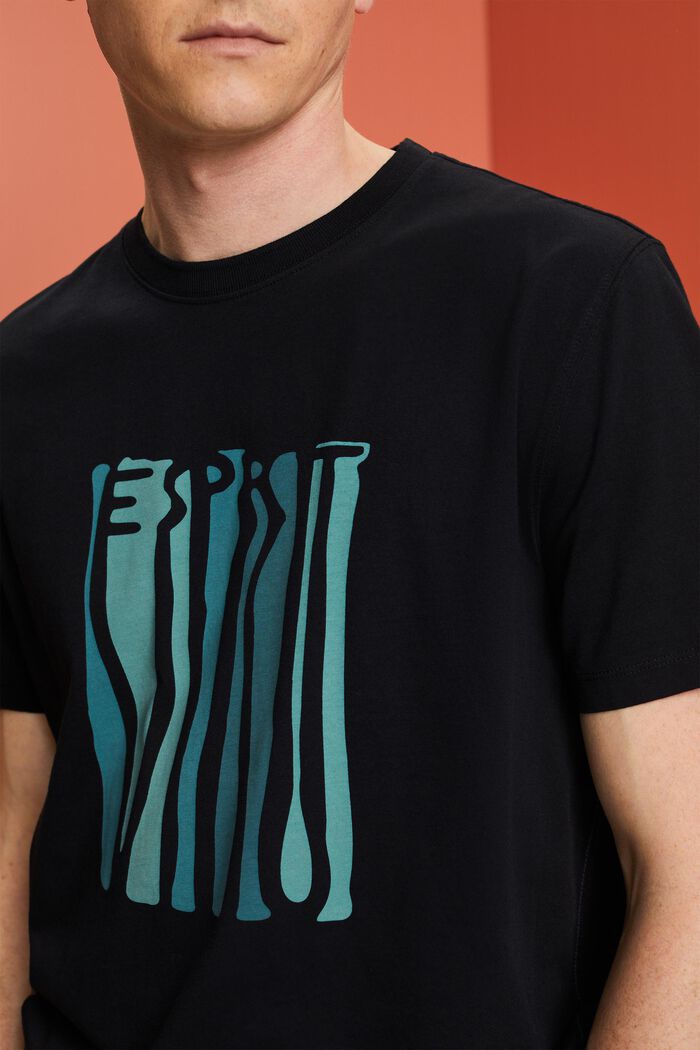 Camiseta de punto estampada, 100% algodón, BLACK, detail image number 2