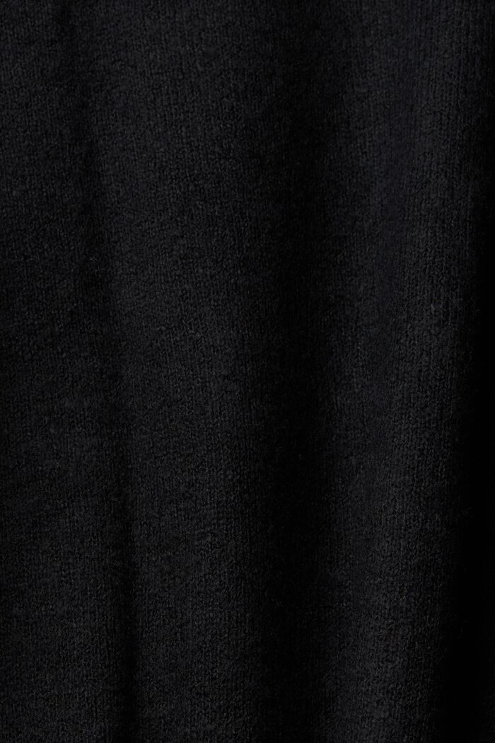 Jersey de punto con cuello vuelto, BLACK, detail image number 4