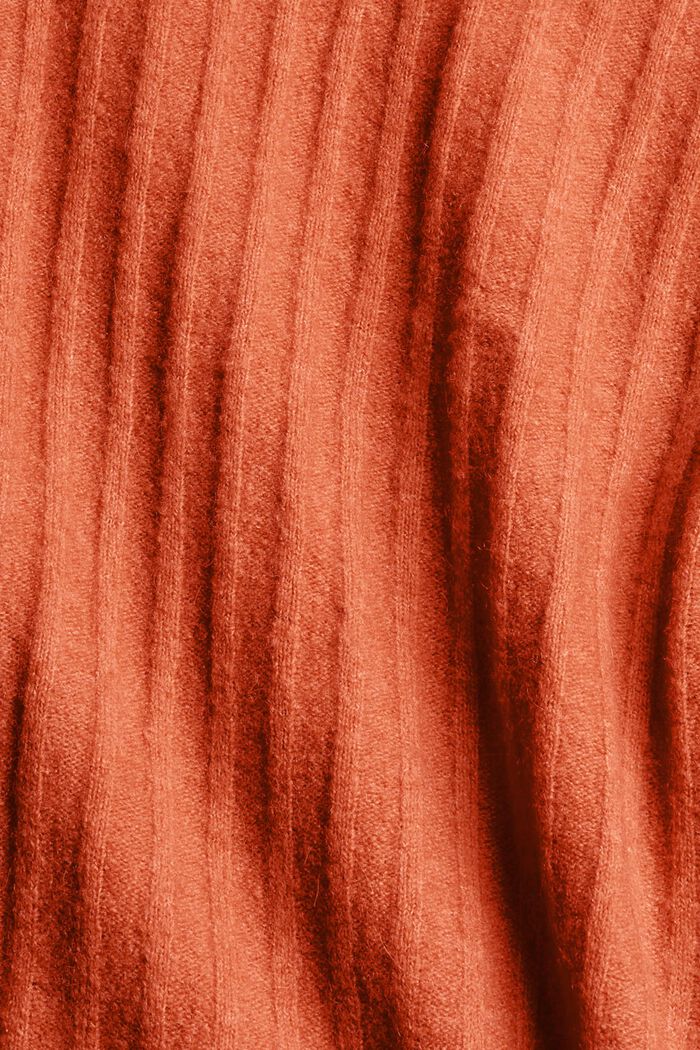 Con lana: cárdigan con acabado de punto acanalado, BLUSH, detail image number 4