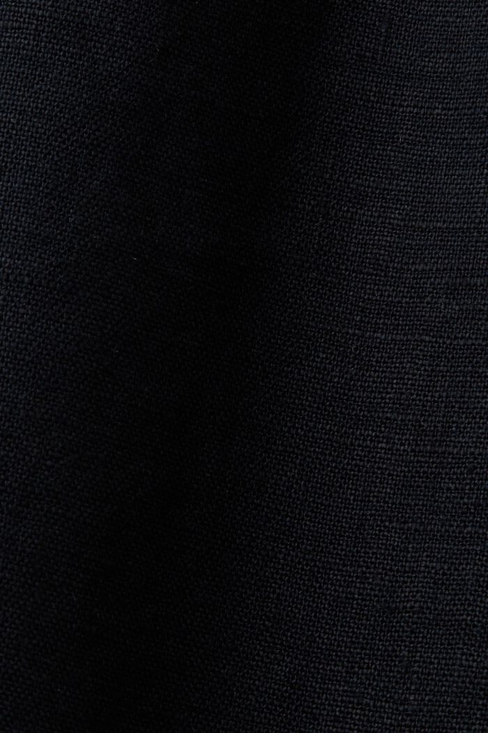 Pantalón de pernera ancha de lino sin cierre, BLACK, detail image number 6