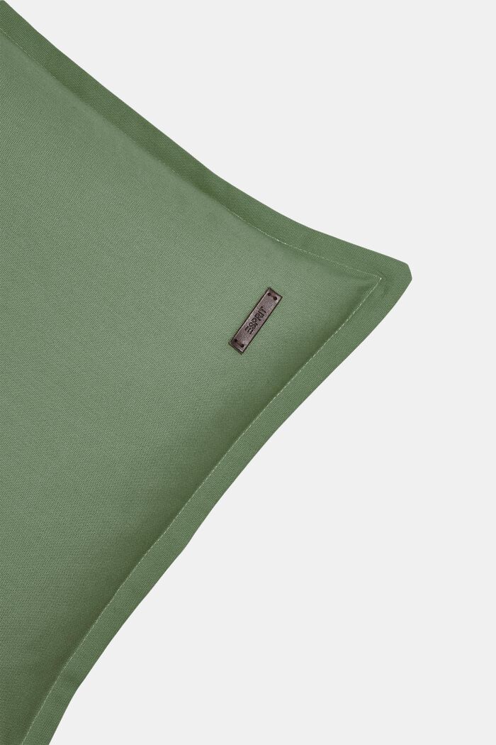 Funda de cojín bicolor en 100 % algodón, GREEN, detail image number 1