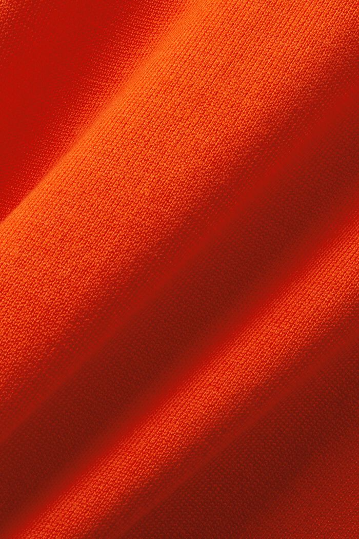 Jersey a rayas con cuello redondo, BRIGHT ORANGE, detail image number 5