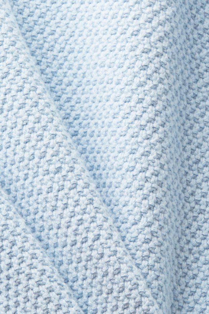 Jersey de algodón con el cuello en pico, LIGHT BLUE, detail image number 4