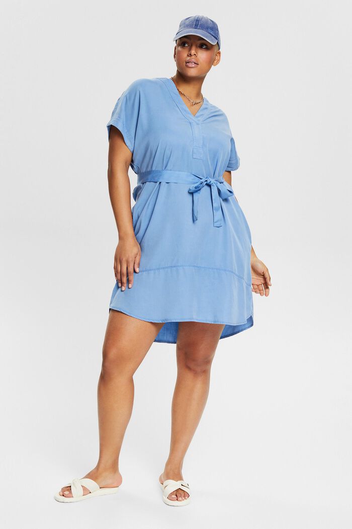CURVY En TENCEL™: vestido estilo blusa casual, LIGHT BLUE LAVENDER, detail image number 1