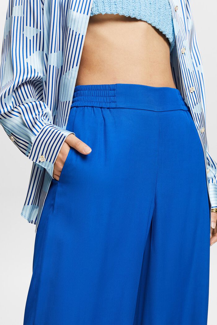 Pantalones anchos de sarga sin cierres, BRIGHT BLUE, detail image number 4