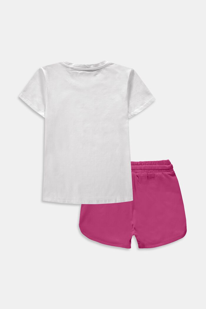 Conjunto: camiseta y pantalón corto en jersey de algodón, WHITE, detail image number 1