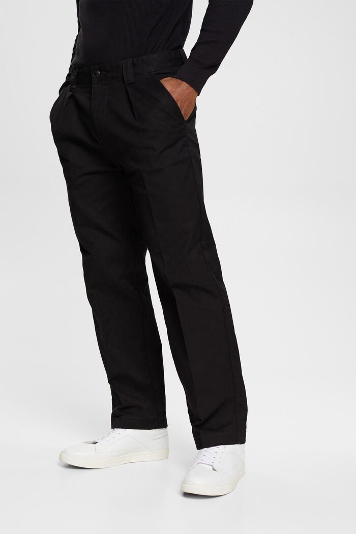 Pantalón chino holgado, BLACK, detail image number 1