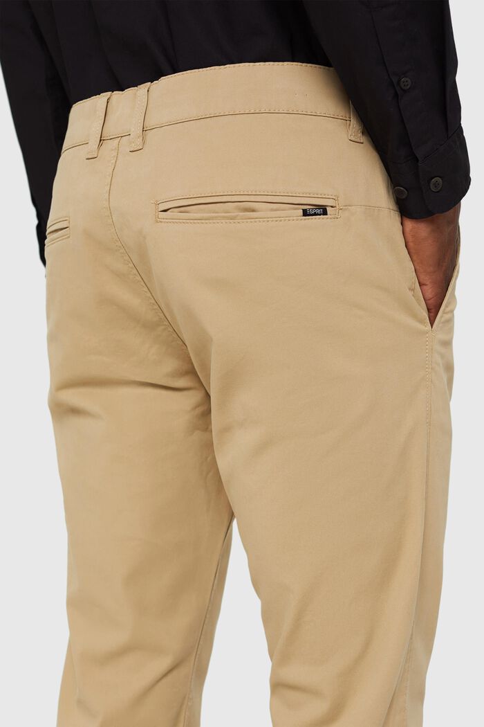 Pantalones chinos de algodón ecológico elástico, BEIGE, detail image number 3