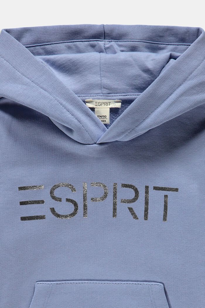 Jersey con capucha y logotipo estampado metalizado, BLUE LAVENDER, detail image number 2