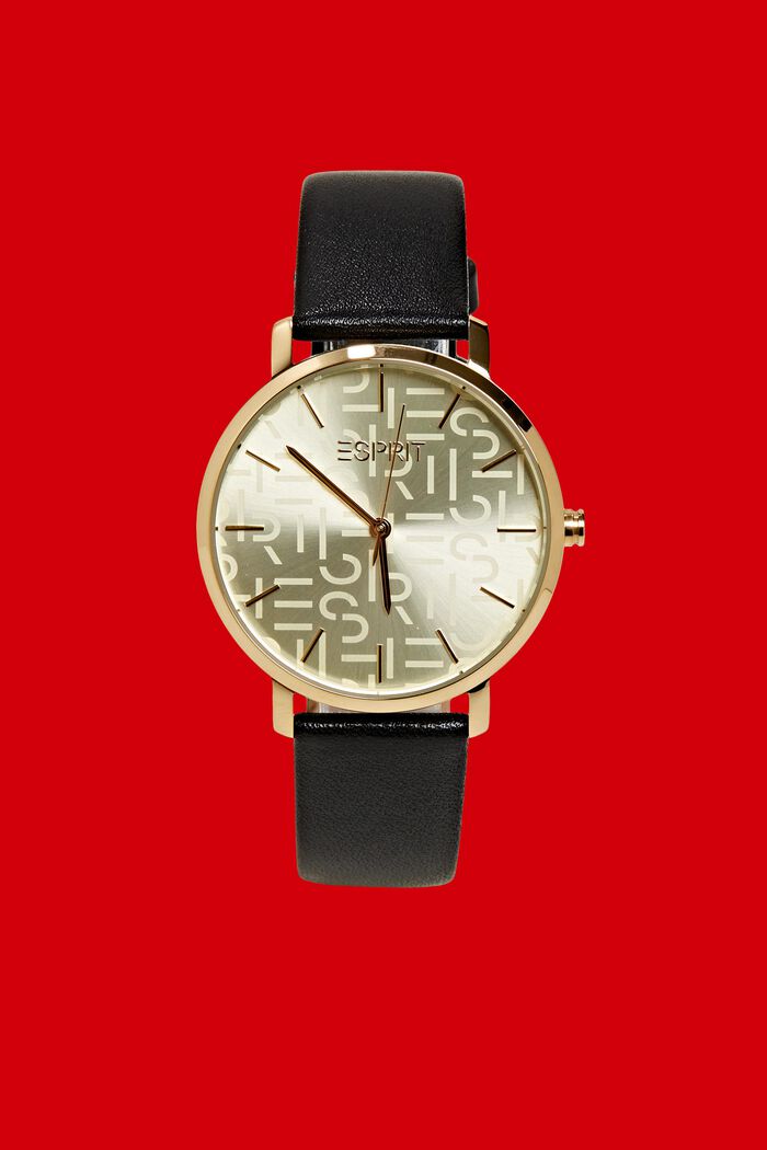 Reloj de acero inoxidable con logotipo en la esfera, GOLD, detail image number 0