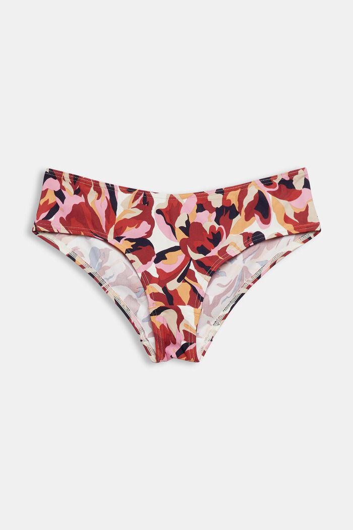 Braguitas de bikini estilo tiro bajo con estampado floral, DARK RED, detail image number 4