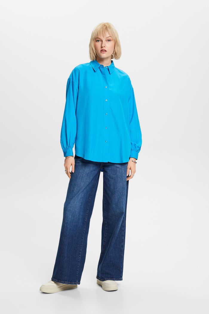 Blusa camisera oversize, BLUE, detail image number 4