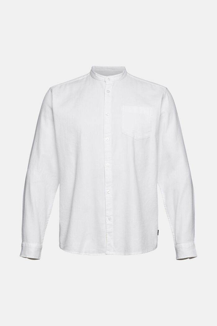 Camisa con cuello mao de algodón, WHITE, detail image number 7