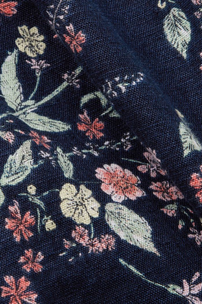 Blusa sin mangas, mezcla de algodón y lino, DARK BLUE, detail image number 5