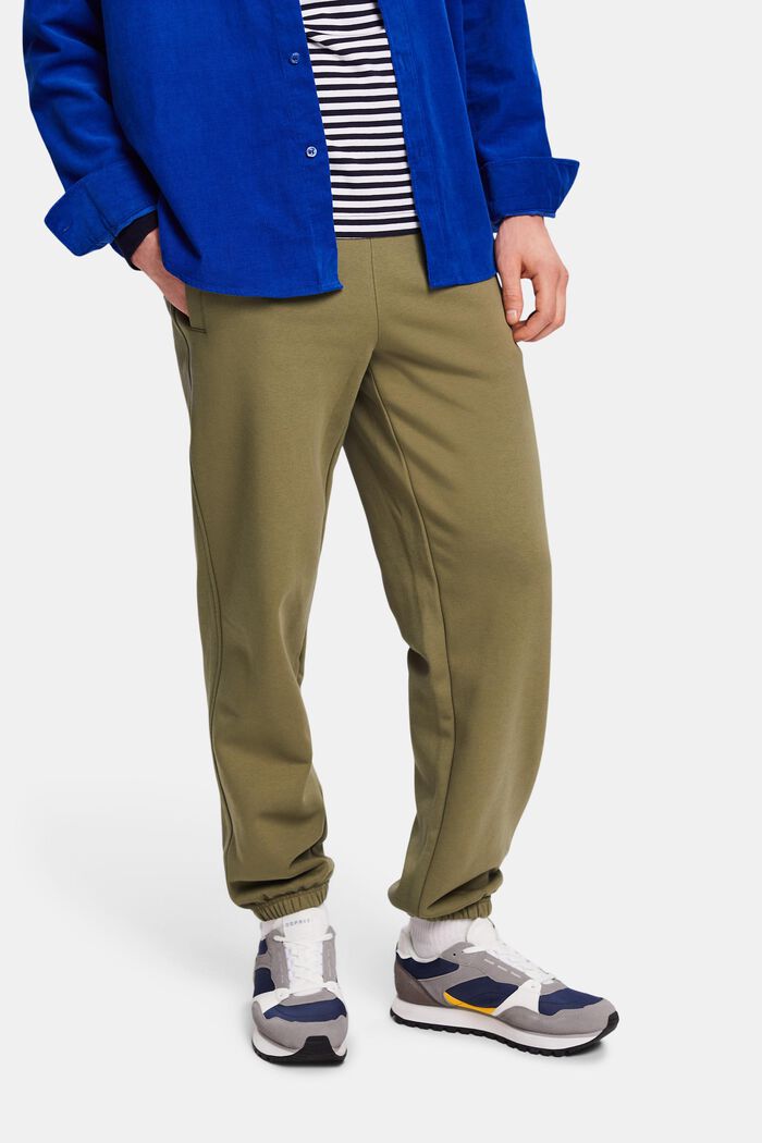Pantalones de felpa de algodón con logotipo, OLIVE, detail image number 0