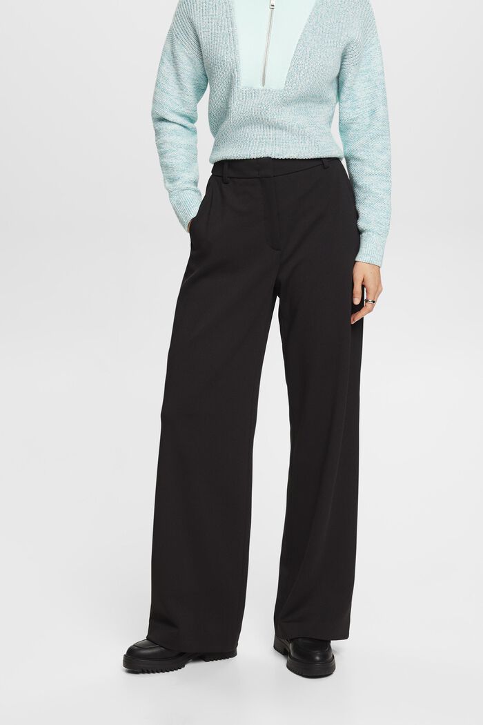 Pantalón de sarga ancho, BLACK, detail image number 0
