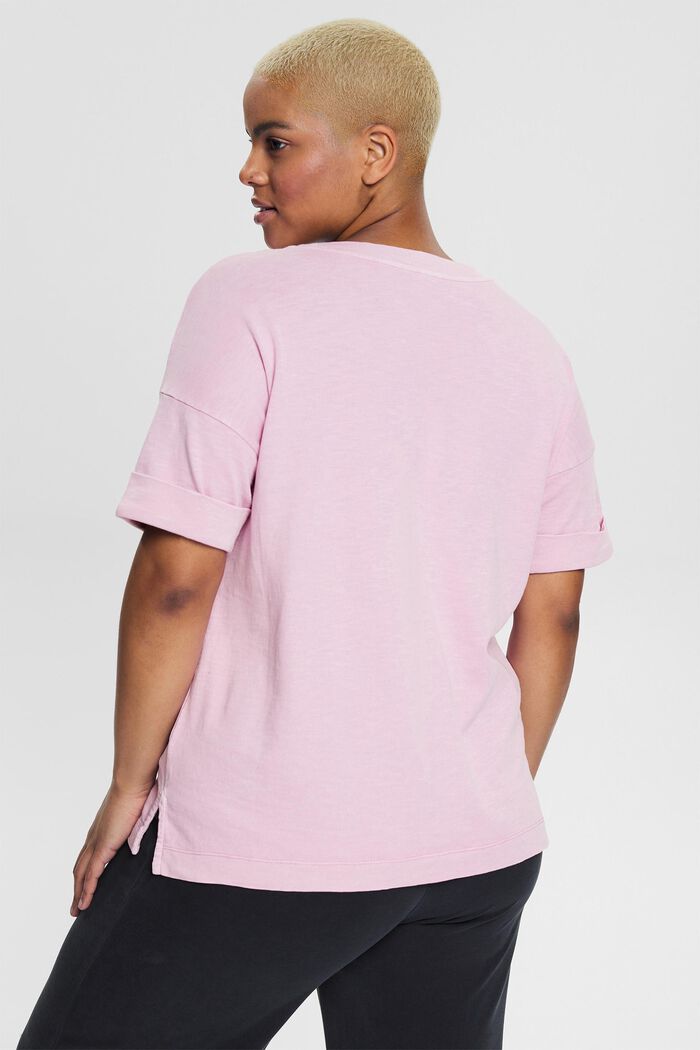 CURVY Camiseta con escote en pico, PINK, detail image number 3