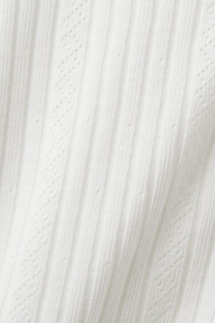 Camisa acanalada de mezcla de algodón, OFF WHITE, detail image number 5