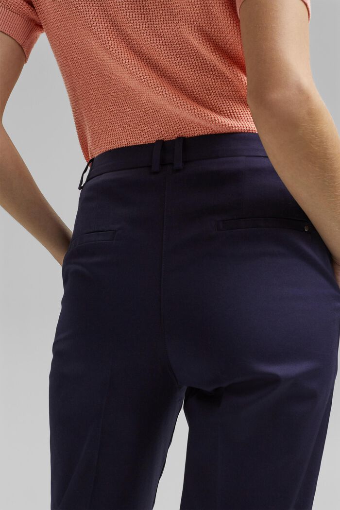 Pantalones chinos elegantes en algodón elástico, NAVY, detail image number 5