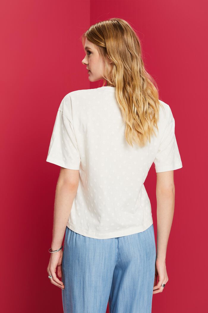 Camiseta con estampado a tono, 100 % algodón, OFF WHITE, detail image number 3