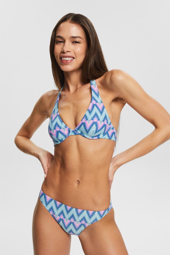 Reciclada: braguita de bikini con estampado, BRIGHT BLUE, detail image number 0