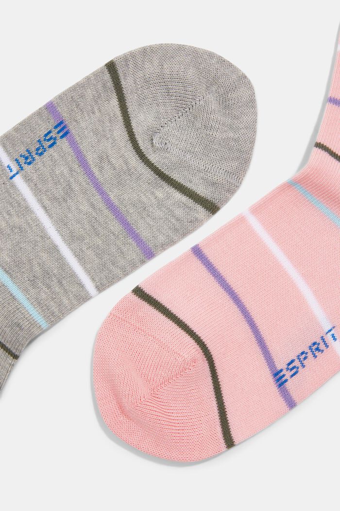 Pack de dos pares de calcetines en mezcla de algodón, LIGHT GREY/PINK, detail image number 1
